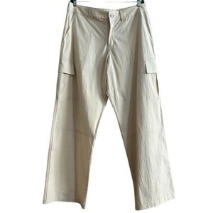 Klassy Network Plus Sz 2X Lightweight Cotton Cargo Pants Cream EUC